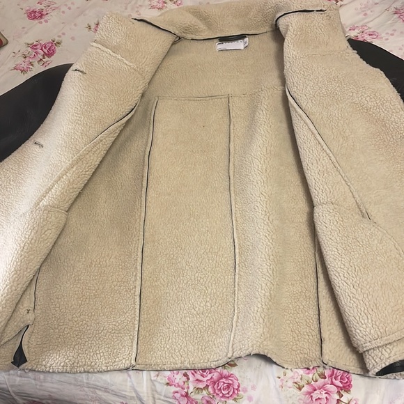 ASOS Sherpa Lined Leather Jacket - NEVER WORN, BRAND NEW WITHOUT TAGS - Picture 3 of 6